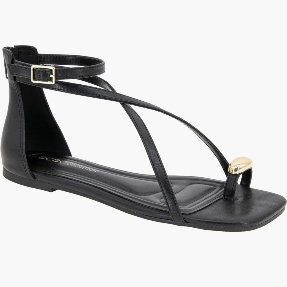 BCBG black kline strappy Sandal